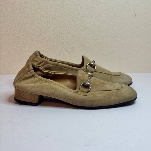 Gucci Horsebit Loafers Shoes Beige Size 37C - Picture 1 of 12